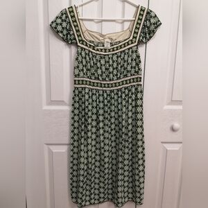 Max Studio green geometric midi dress, size M – cottagecore boho